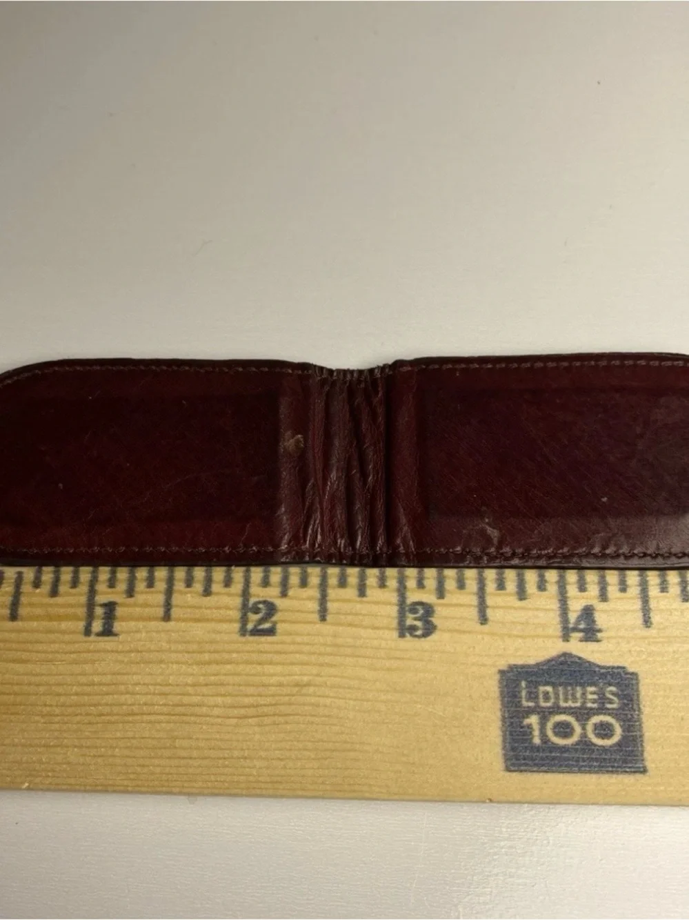 Coach Burgundy Leather Magnetic Money Clip